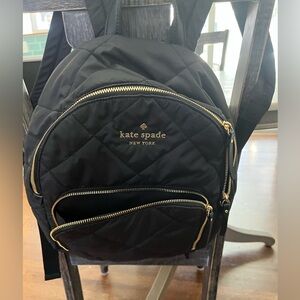 Kate spade black quilted backpack